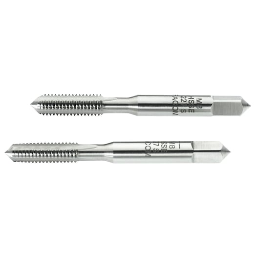 Set of 2 High Performance Cobalt Taps (Taper and Bottoming), M18 x 2.5 mm