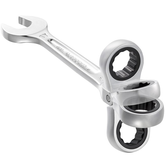 Flex-head ratchet wrench, 18 mm