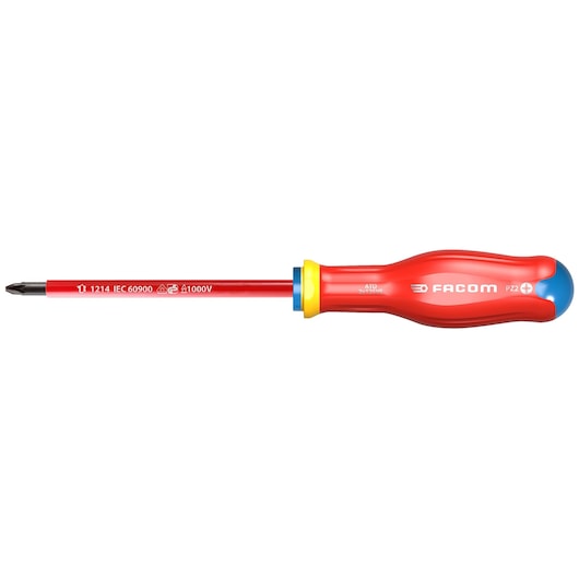 PROTWIST® 1000V Insulated Screwdriver for Pozidriv® Round Blades, 3 x 150 mm