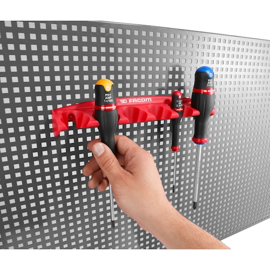 Versatile Polypropylene Rack for 6 Screwdrivers