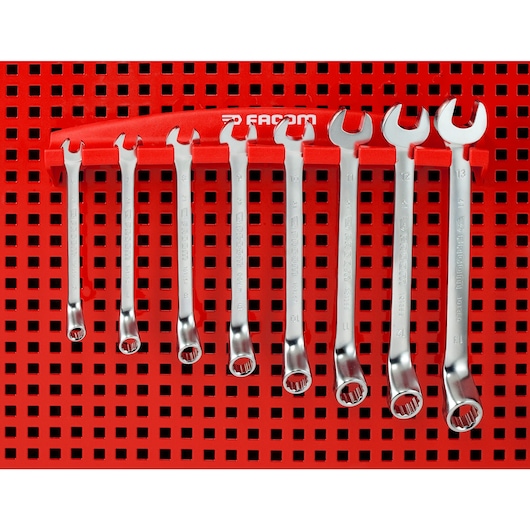 Versatile polypropylen rack for 8 wrenches