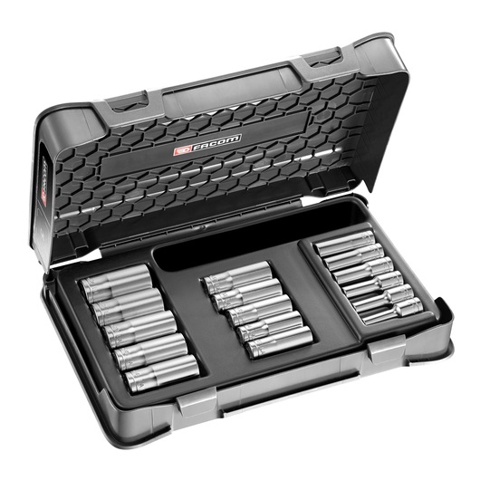 3/8" long socket set, 16 pieces, MBOX