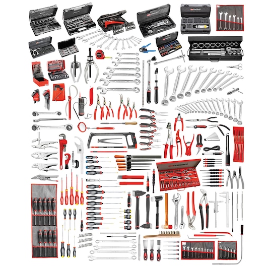 8 Drawers JET RollerCabinet With Mechanics Set, 528 Tools Metric