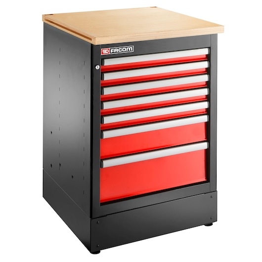 JLS3 SINGLE BASE UNIT 7 DRAWERS RED