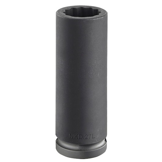 3/4" long impact socket 12-points, 19 mm