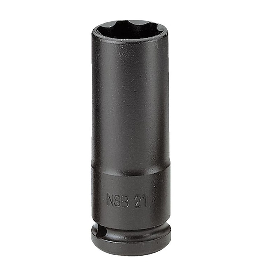 1/2" thin wall long impact socket 6-points, 21 mm