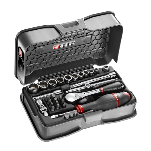 1/4 in. Socket Set, MBOX, Pear-Head Ratchet (31 pc.)