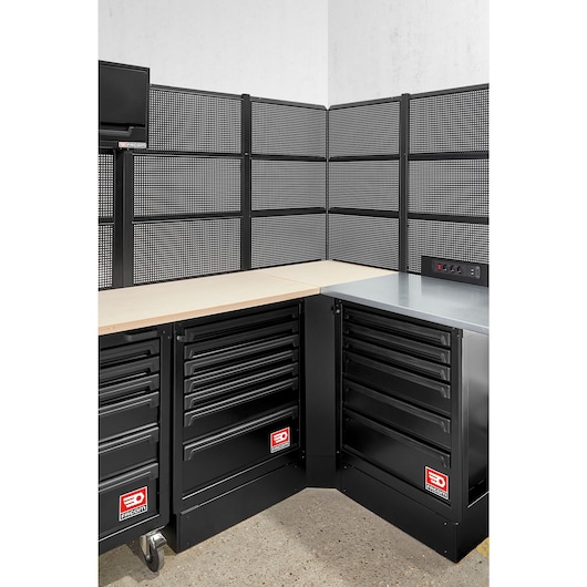 Corner unit with wood worktop RWS2 black