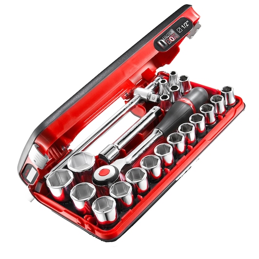 1/2 in. DBOX Socket Set With Twist Handle Ratchet (22 pc.)