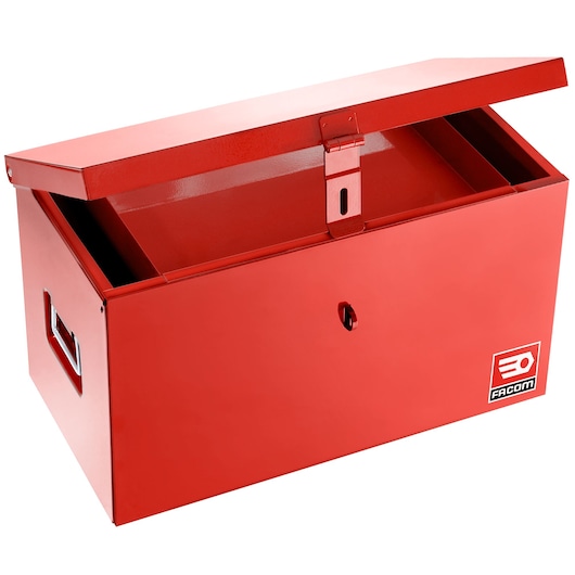 Metal Worksite Metal Chest, Lateral Handles, L 650 mm, Red