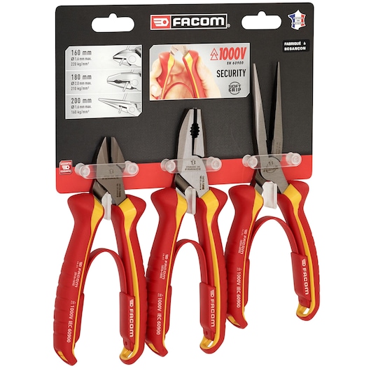 VDE 3 Piece Pliers Set, 187.18AVE - 391A.16VE - 185A.20VE