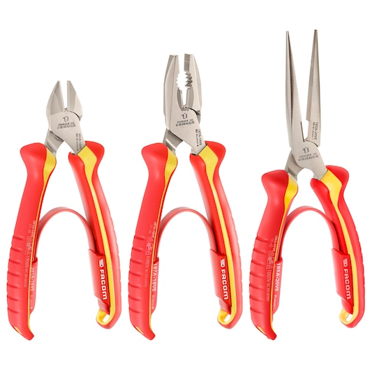 VDE 3 Piece Pliers Set, 187.18AVE - 391A.16VE - 185A.20VE